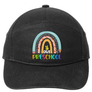 Rainbow Peace Out Preschool Happy Last Day Of School Gift 7-Panel Snapback Hat