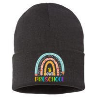 Rainbow Peace Out Preschool Happy Last Day Of School Gift Sustainable Knit Beanie