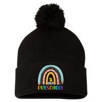 Rainbow Peace Out Preschool Happy Last Day Of School Gift Pom Pom 12in Knit Beanie