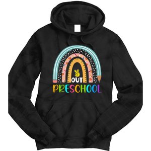 Rainbow Peace Out Preschool Happy Last Day Of School Gift Tie Dye Hoodie