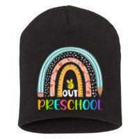 Rainbow Peace Out Preschool Happy Last Day Of School Gift Short Acrylic Beanie