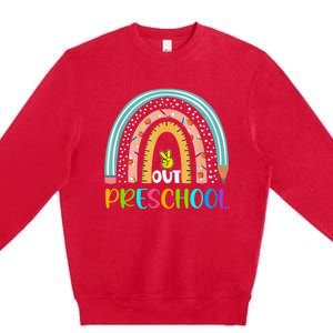 Rainbow Peace Out Preschool Happy Last Day Of School Gift Premium Crewneck Sweatshirt