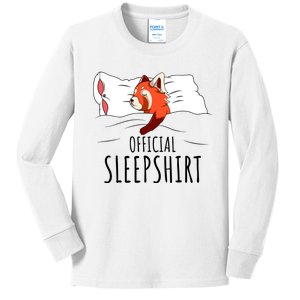 Red Panda Official Sleepshirt Funny Red Panda Gifts Kids Long Sleeve Shirt