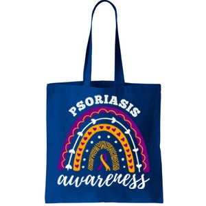 Rainbow Purple Orange Ribbon Psoriasis Awareness Gift Tote Bag