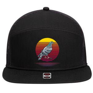 Retro Pigeon Owner Lover Gifts Pigeon Love Gift 7 Panel Mesh Trucker Snapback Hat