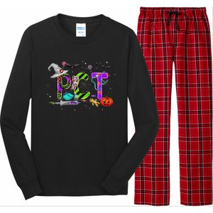 Retro Pct Patient Care Technician Halloween Spooky Season Long Sleeve Pajama Set