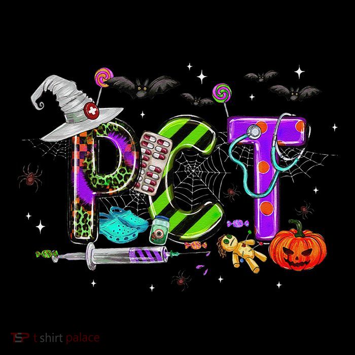 Retro Pct Patient Care Technician Halloween Spooky Season Kids T-Shirt