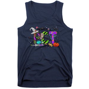 Retro Pct Patient Care Technician Halloween Spooky Season Tank Top