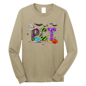 Retro Pct Patient Care Technician Halloween Spooky Season Long Sleeve Shirt