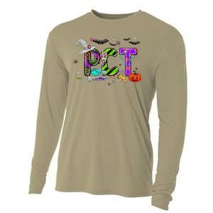 Retro Pct Patient Care Technician Halloween Spooky Season Cooling Performance Long Sleeve Crew