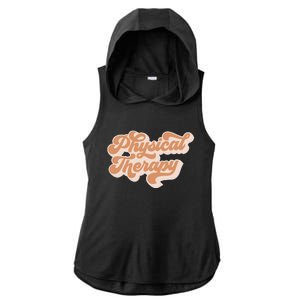 Retro PT PTA Therapy Physical Therapist Ladies PosiCharge Tri-Blend Wicking Draft Hoodie Tank