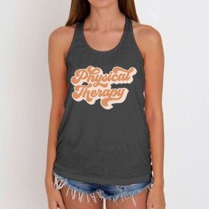 Retro PT PTA Therapy Physical Therapist Women's Knotted Racerback Tank