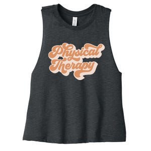 Retro PT PTA Therapy Physical Therapist Women's Racerback Cropped Tank