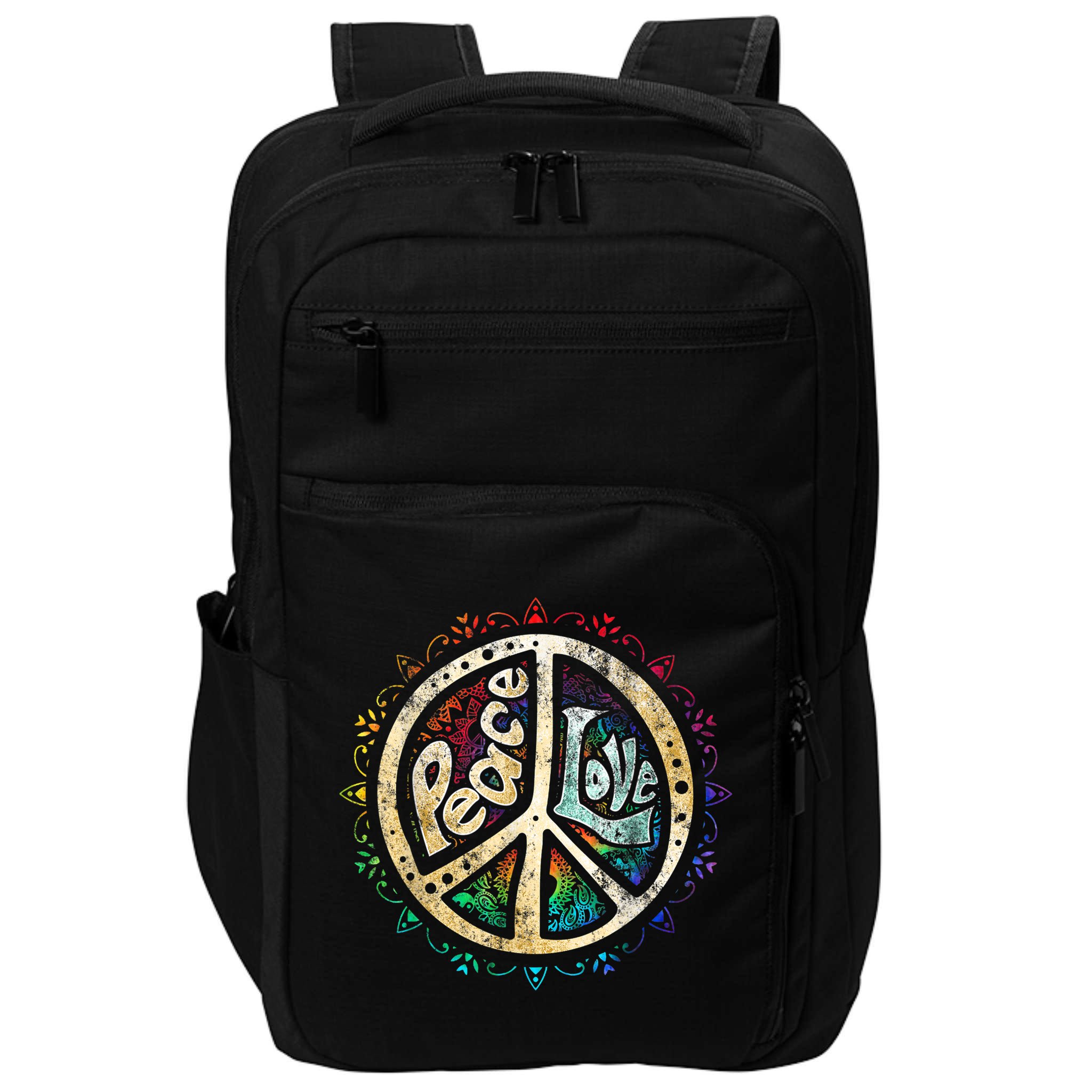 Retro Psychedelic Peace Sign Hip Funky Radical Great Gift Impact Tech Backpack