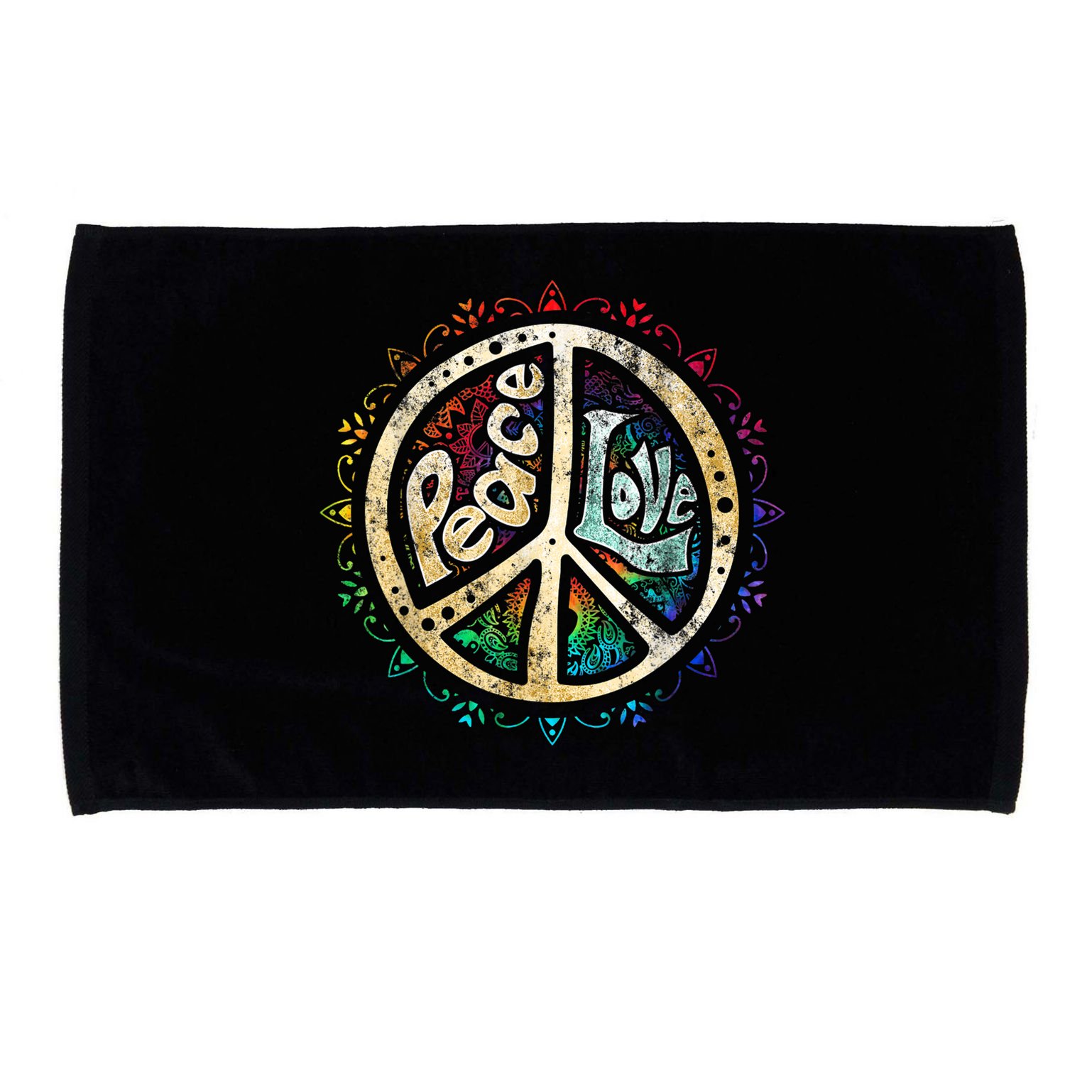 Retro Psychedelic Peace Sign Hip Funky Radical Great Gift Microfiber Hand Towel