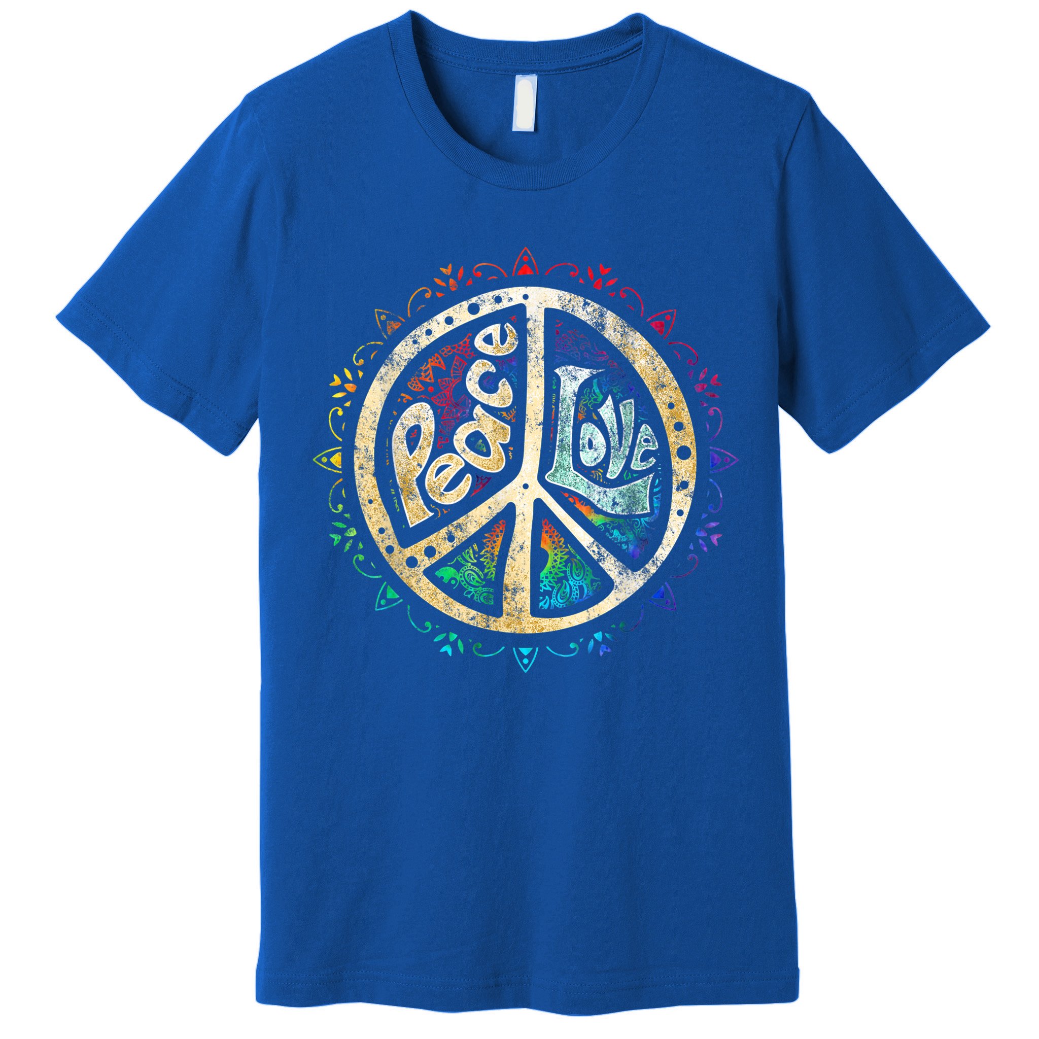 Retro Psychedelic Peace Sign Hip Funky Radical Great Gift Premium T-Shirt