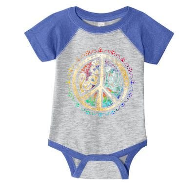 Retro Psychedelic Peace Sign Hip Funky Radical Great Gift Infant Baby Jersey Bodysuit