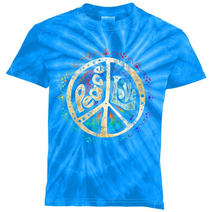 Retro Psychedelic Peace Sign Hip Funky Radical Great Gift Kids Tie-Dye T-Shirt