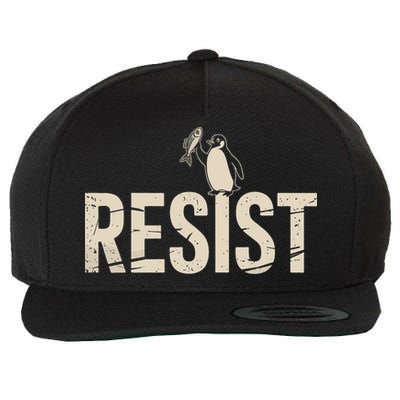 Resist Penguin Protest Against Tariffs Wool Snapback Cap