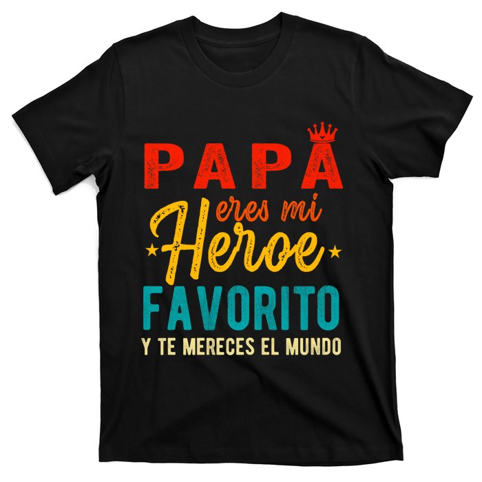 Regalos Para Papa Dia Del Padre Camiseta Mejor Papa Mundo T-Shirt