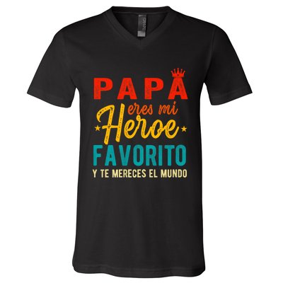 Regalos Para Papa Dia Del Padre Camiseta Mejor Papa Mundo V-Neck T-Shirt