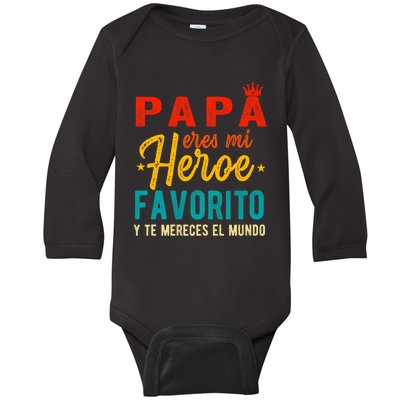 Regalos Para Papa Dia Del Padre Camiseta Mejor Papa Mundo Baby Long Sleeve Bodysuit