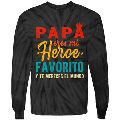 Regalos Para Papa Dia Del Padre Camiseta Mejor Papa Mundo Tie-Dye Long Sleeve Shirt