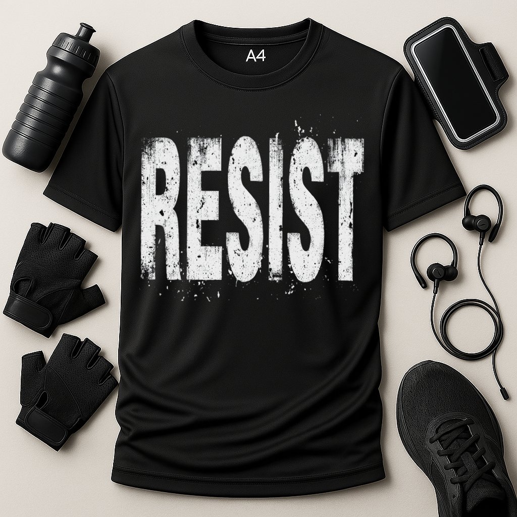 Resist Political Protest Cooling Performance Crew T-Shirt