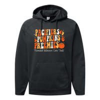 Retro Pacifiers Pumpkins Preemies Thanksgiving Nicu Nurse Performance Fleece Hoodie