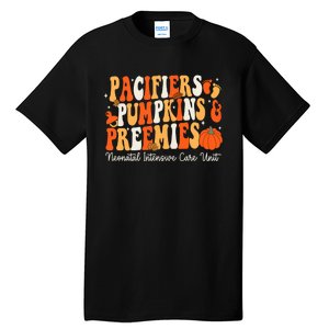 Retro Pacifiers Pumpkins Preemies Thanksgiving Nicu Nurse Tall T-Shirt