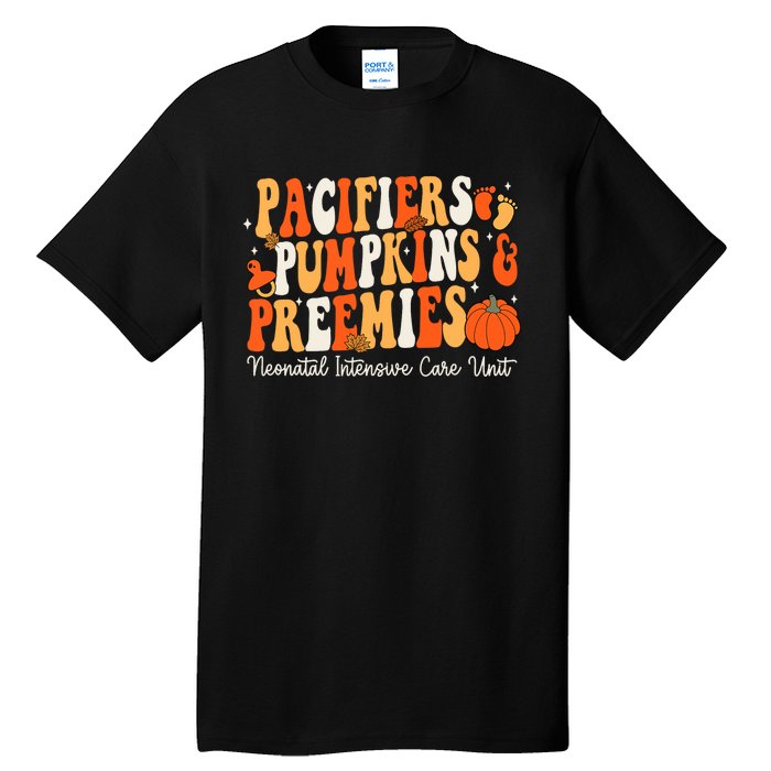 Retro Pacifiers Pumpkins Preemies Thanksgiving Nicu Nurse Tall T-Shirt