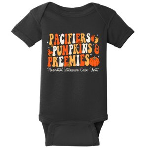 Retro Pacifiers Pumpkins Preemies Thanksgiving Nicu Nurse Baby Bodysuit