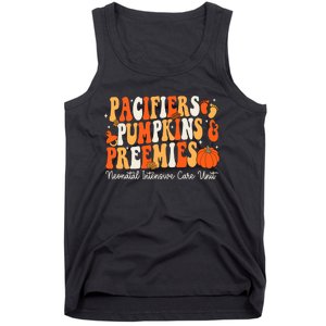 Retro Pacifiers Pumpkins Preemies Thanksgiving Nicu Nurse Tank Top