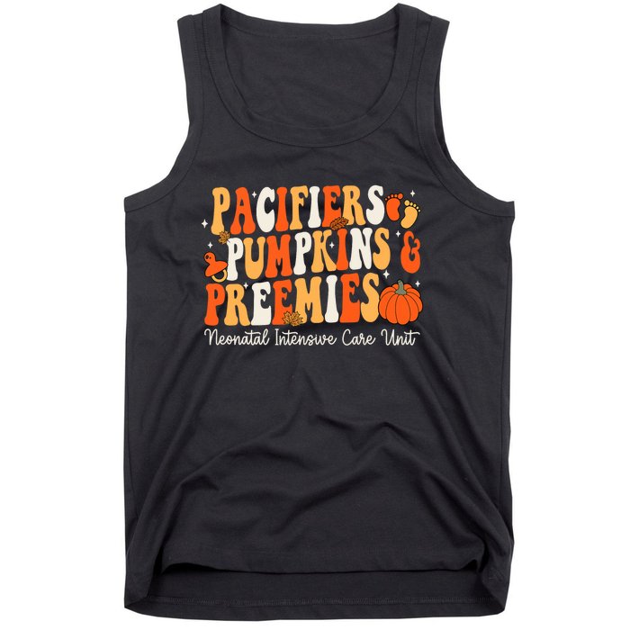 Retro Pacifiers Pumpkins Preemies Thanksgiving Nicu Nurse Tank Top