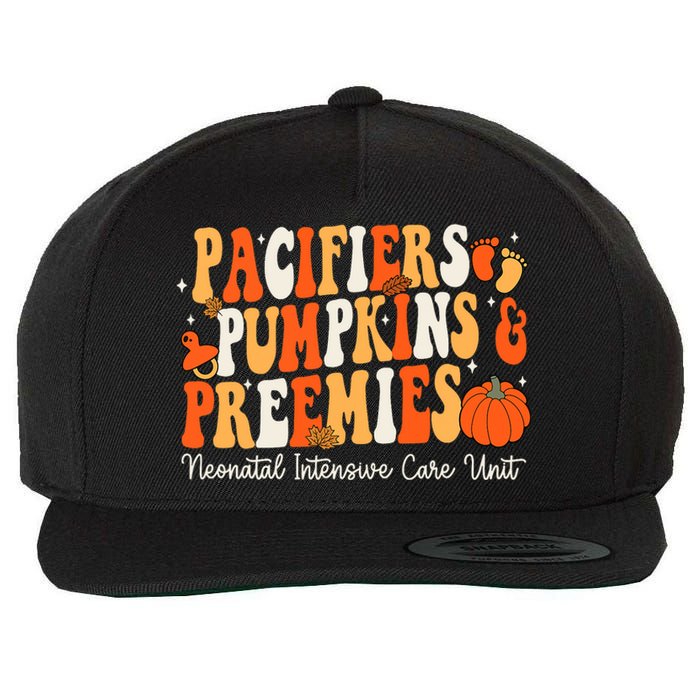 Retro Pacifiers Pumpkins Preemies Thanksgiving Nicu Nurse Wool Snapback Cap