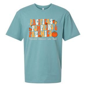 Retro Pacifiers Pumpkins Preemies Thanksgiving Nicu Nurse Sueded Cloud Jersey T-Shirt