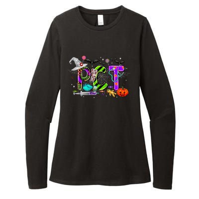 Retro Pct Patient Care Technician Halloween Spooky Season Womens CVC Long Sleeve Shirt