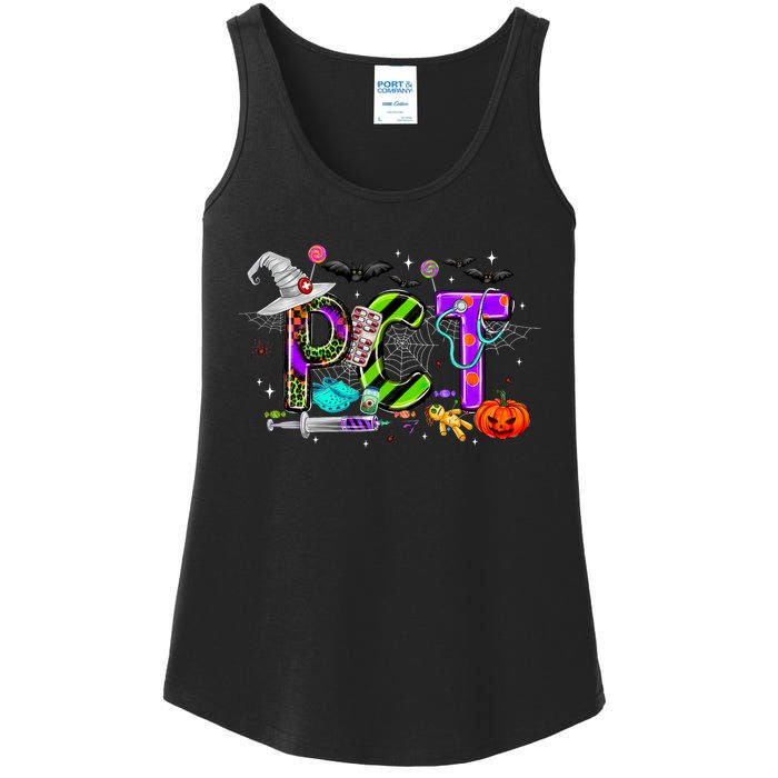 Retro Pct Patient Care Technician Halloween Spooky Season Ladies Essential Tank