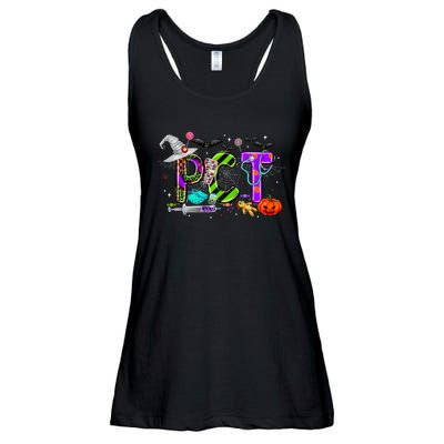 Retro Pct Patient Care Technician Halloween Spooky Season Ladies Essential Flowy Tank