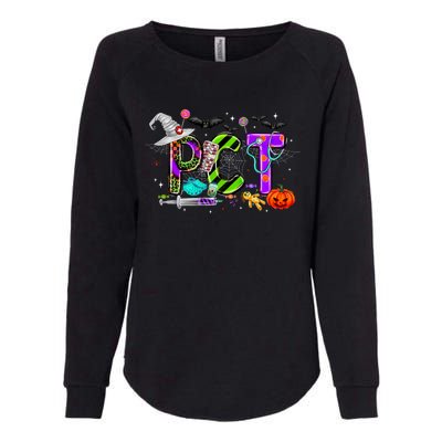 Retro Pct Patient Care Technician Halloween Spooky Season Womens California Wash Sweatshirt