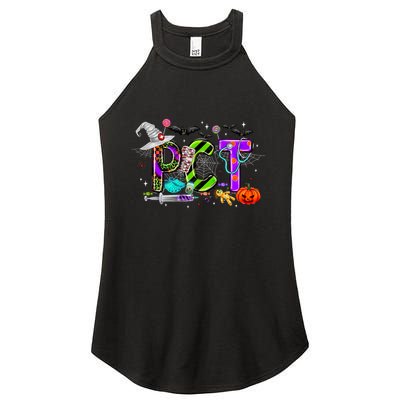 Retro Pct Patient Care Technician Halloween Spooky Season Women's Perfect Tri Rocker Tank