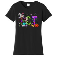 Retro Pct Patient Care Technician Halloween Spooky Season Women's T-Shirt