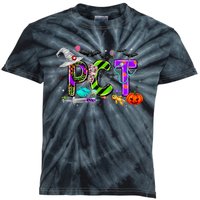 Retro Pct Patient Care Technician Halloween Spooky Season Kids Tie-Dye T-Shirt