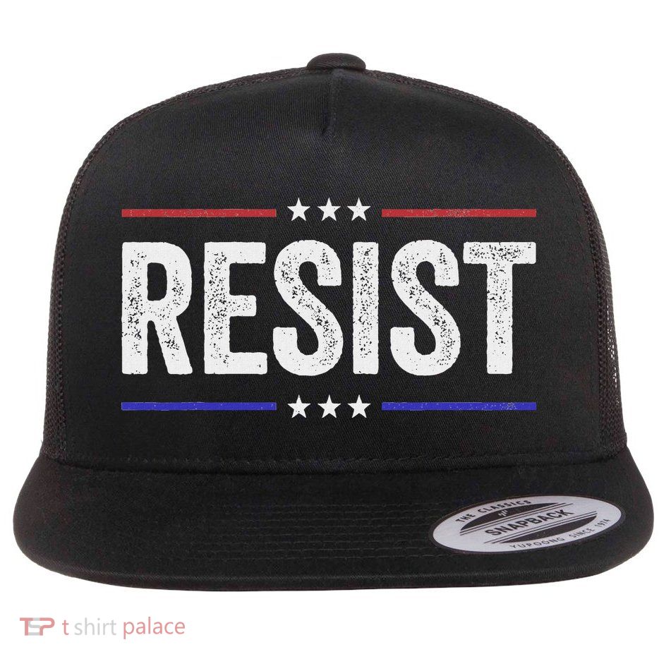 Resist Political Protest Demonstration Rebel Flat Bill Trucker Hat