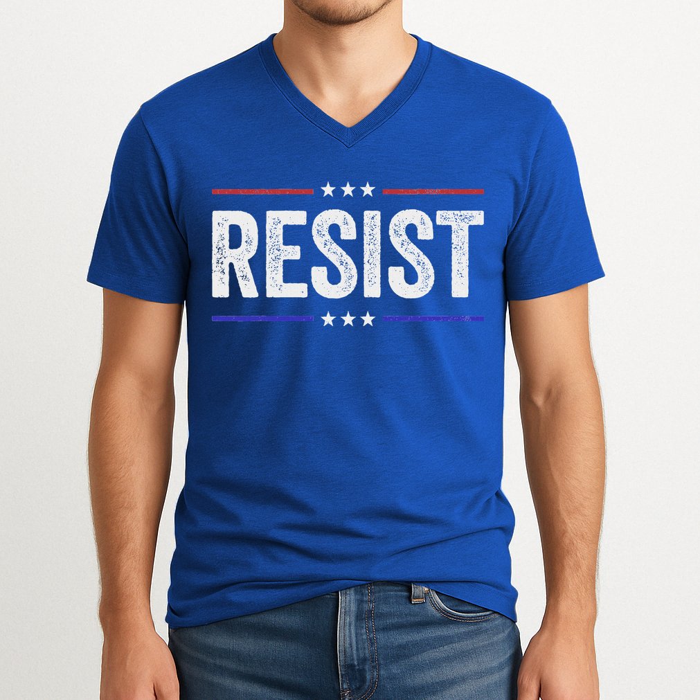 Resist Political Protest Demonstration Rebel V-Neck T-Shirt