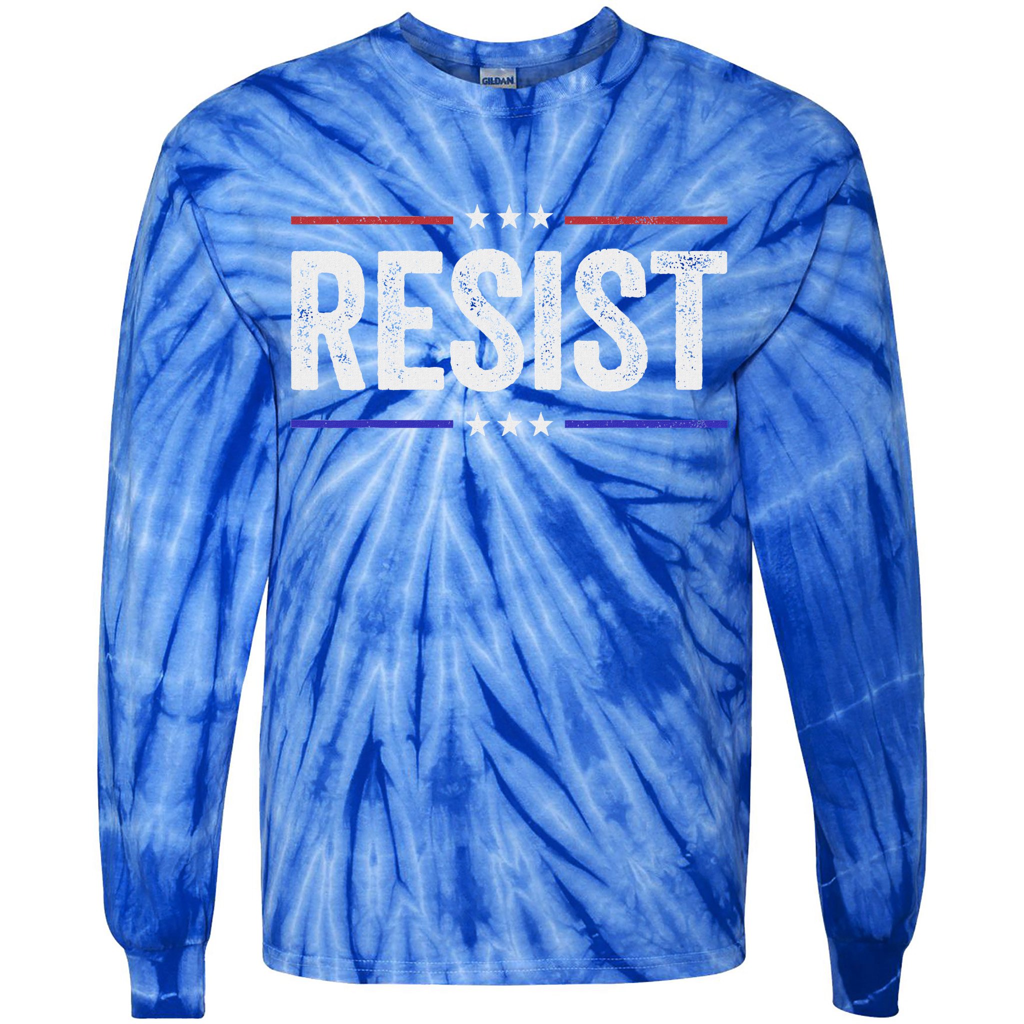 Resist Political Protest Demonstration Rebel Tie-Dye Long Sleeve Shirt