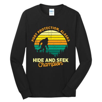 Retro Port Protection, Alaska Big foot Souvenir Tall Long Sleeve T-Shirt