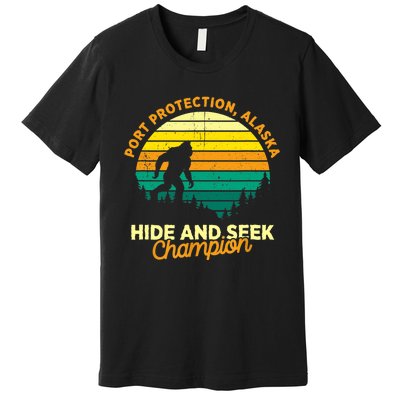 Retro Port Protection, Alaska Big foot Souvenir Premium T-Shirt