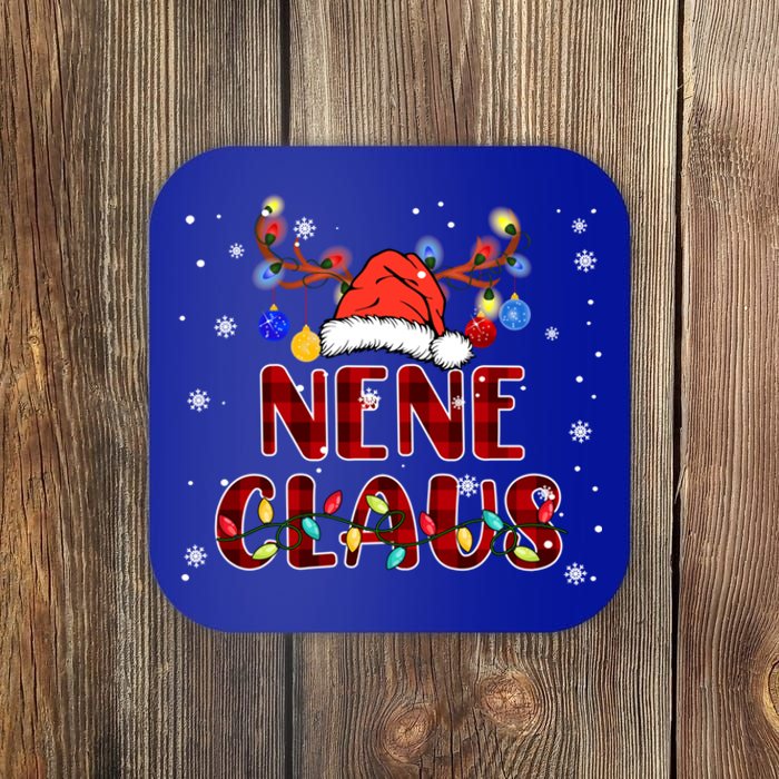 Red Plaid Papa Claus Santa Reindeer Funny Family Christmas Gift Coaster