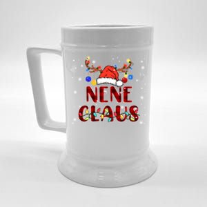 Red Plaid Papa Claus Santa Reindeer Funny Family Christmas Gift Beer Stein